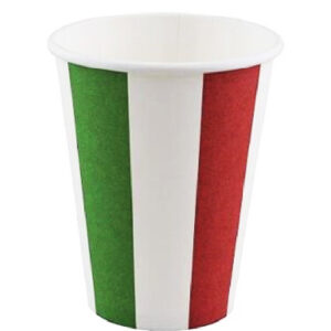 Set 8 pahare cu Steagul Italiei, 200 ml