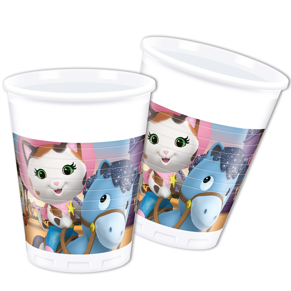Set 8 pahare Pisicuta Serif Calie, 200 ml