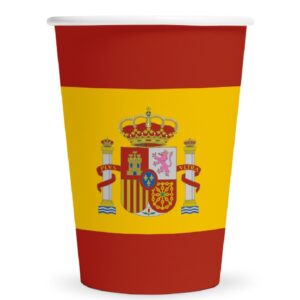 Set 8 pahare cu Steagul Spaniei, 210 ml