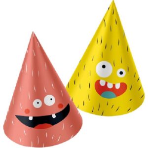 Set 6 coifuri petrecere Funny Monsters, 16 cm