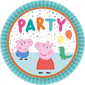 Set 8 farfurii Peppa, George si Mr. Dinosaur, 23 cm