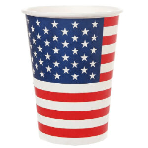 Set 10 pahare cu Steag american, 270 ml