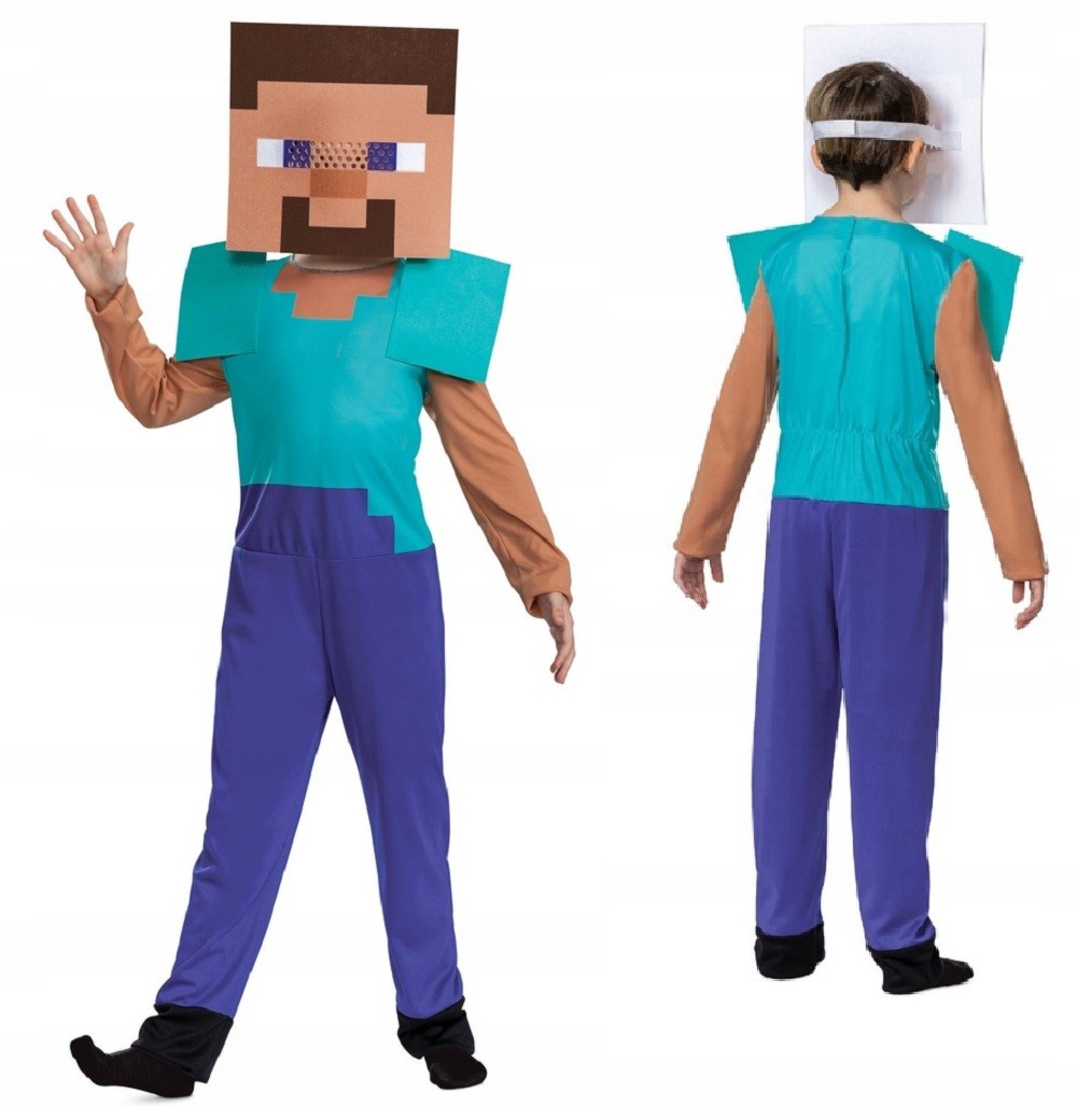 Costum Minecraft Steve, copii 5-9 ani - imagine 2