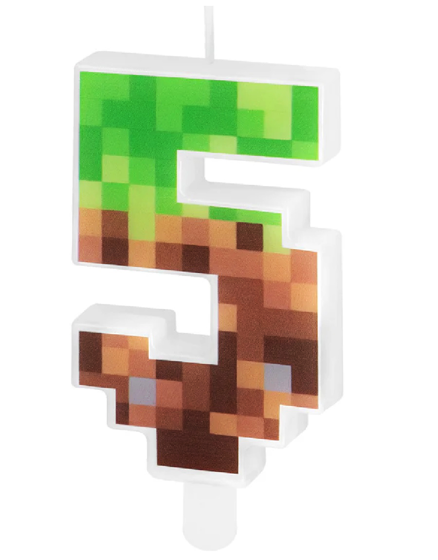 Lumanare tort Minecraft pixels, Cifra 5