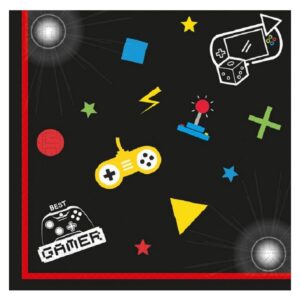 Set 20 servetele, Gaming Party, 33 x 33 cm