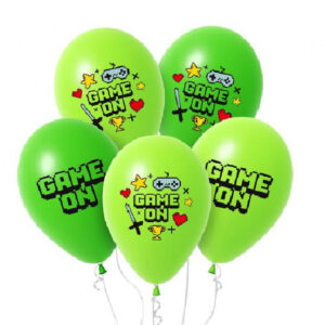 Set 5 baloane verzi, Game On, 30 cm