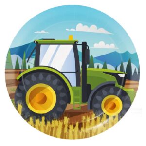 Set 8 farfurii Tractor Party, 18 cm