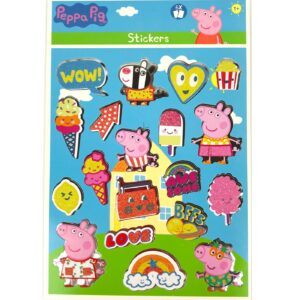 Autocolante cu sclipici argintiu, Peppa Pig, 241 buc