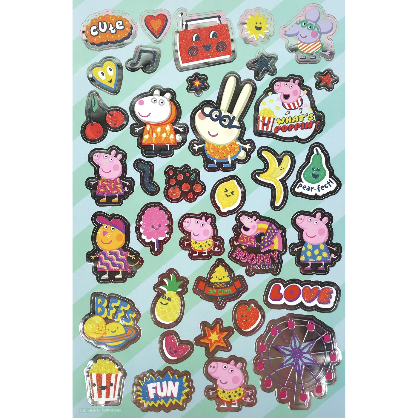 Autocolante cu sclipici argintiu, Peppa Pig, 241 buc - imagine 2