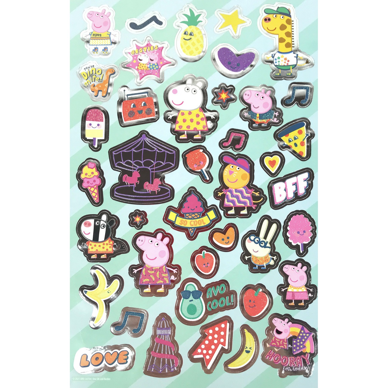 Autocolante cu sclipici argintiu, Peppa Pig, 241 buc - imagine 4