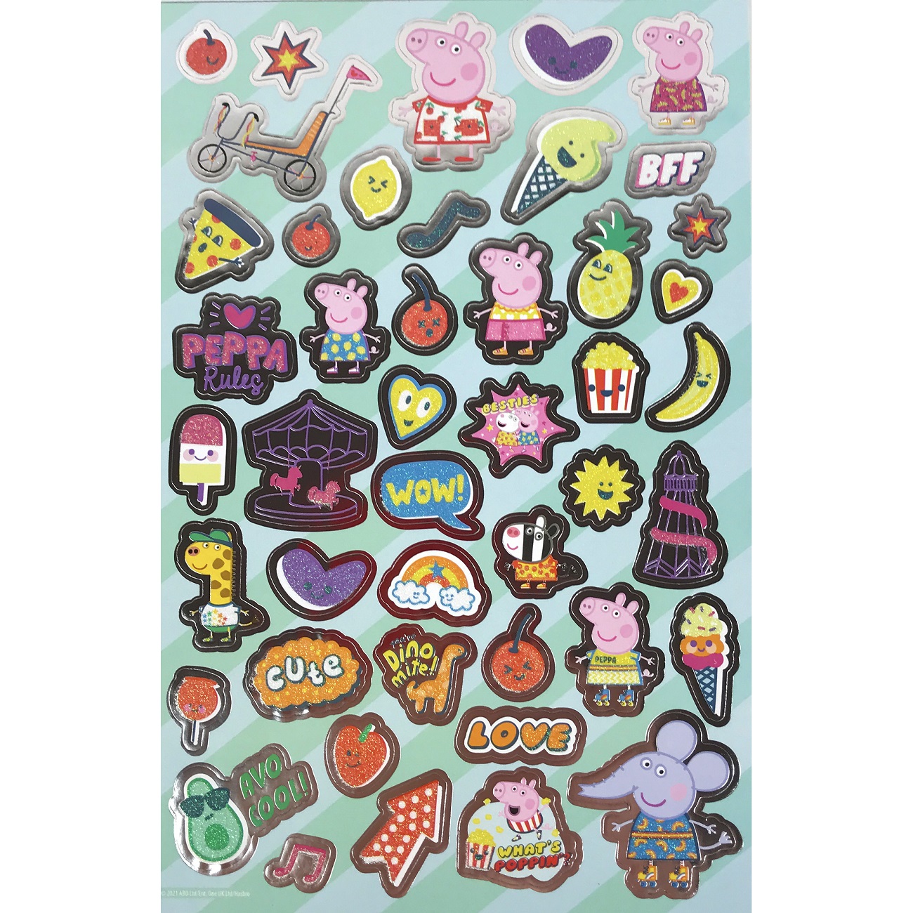 Autocolante cu sclipici argintiu, Peppa Pig, 241 buc - imagine 5