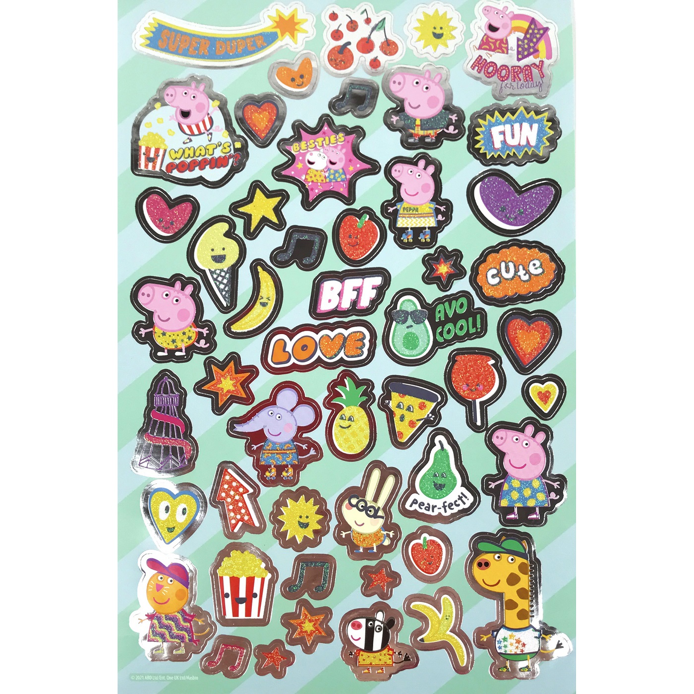 Autocolante cu sclipici argintiu, Peppa Pig, 241 buc - imagine 6